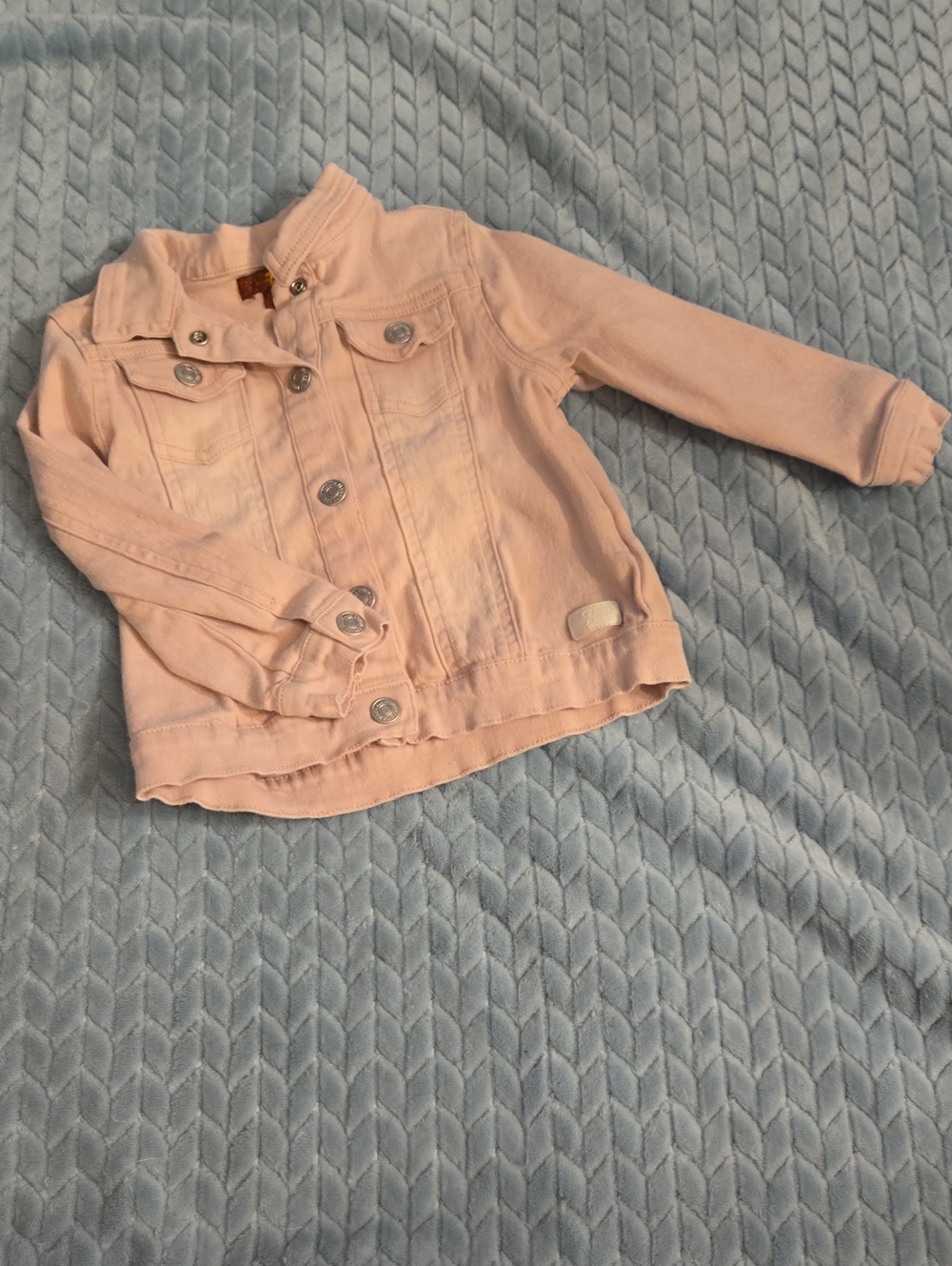 7 For All Mankind Girls' Light Pink Denim Jacket